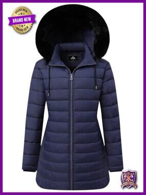Waterproof Long Hooded Down Jacket Fur Collar Puffer Winter Coat